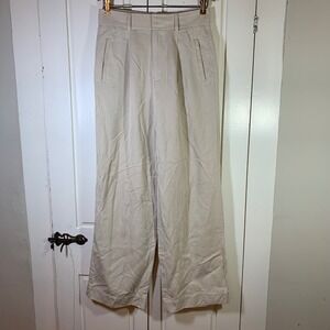 Everlane Wide Leg Pants 4R Pleated Front Beige Trousers Office Career Church‎